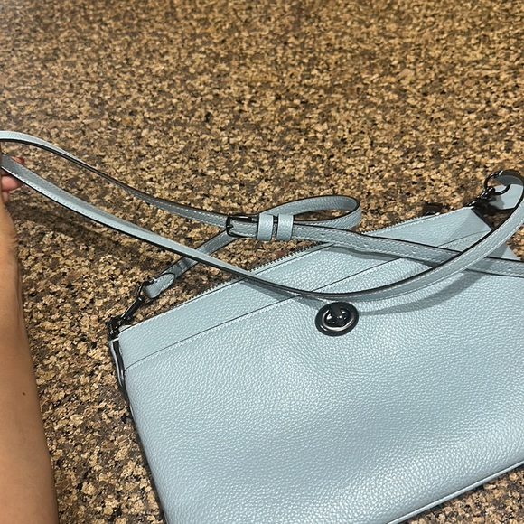 Coach pebble grain leather pale blue crossbody bag. Never used. - Picture 4 of 5